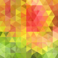 Fototapeta premium Abstract background consisting of red, yellow, green triangles. Geometric design for business presentations or web template banner flyer. Vector illustration