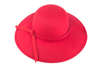 Pretty hat with bow isolated on white background