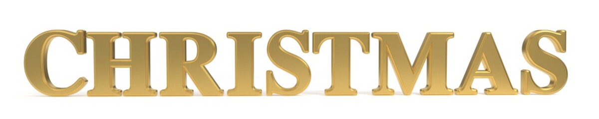 Gold-colored Christmas post, 3d rendering