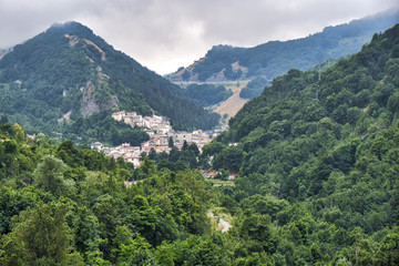 Fototapeta premium Rocca Pia (L'Aquila, Abruzzi, Italy): panoramic view