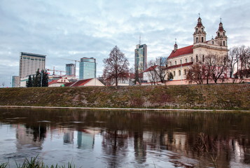 Fototapeta na wymiar Vilnius on the Right Bank of the Neris River,Lithuania