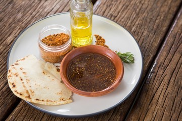 Food with spices on plate