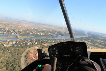 aerialview with plane cockpit