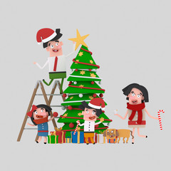Happy family decorating Christmas Tree

Isolate. Easy background remove. Easy color change. Easy combine! For custom illustration contact me.