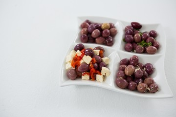 Marinated olives with herbs and spices