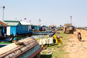 Kampong Luong floating village situated on Tonle Sap lake, Cambodia.