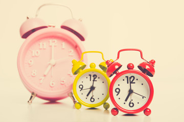 Retro alarm clocks with retro colored