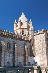Fototapeta na wymiar Lantern-tower over the crossing of Cathedral (Se) of Evora. Portugal