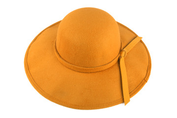 Pretty hat with bow isolated on white background