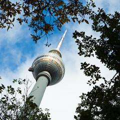 Television transmitter mast. Alexanderplatz. Berlin. Germany.