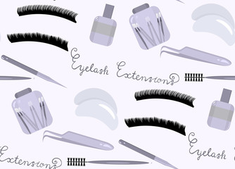 Seamless pattern eyelash extensions pattern.