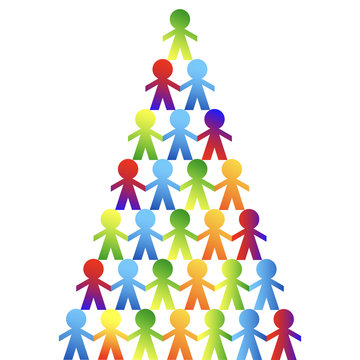 persone, piramide, collaborazione, amicizia