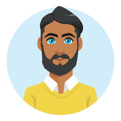 Young attractive Indian hipster man portrait avatar