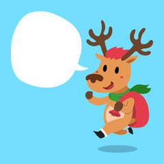 Vector cartoon reindeer with speech bubble
