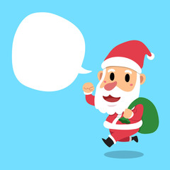 Vector cartoon santa claus with speech bubble