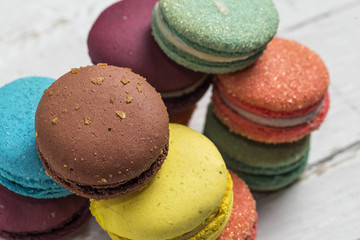 Appetizing colorful macaroons