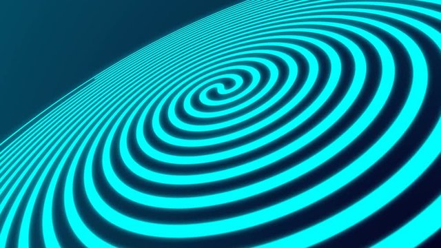 4K animation looping line circle symbol shape blue color perspective view glowing in the dark blue gradient background