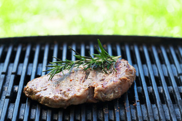 Grilled beef steak with rosemary