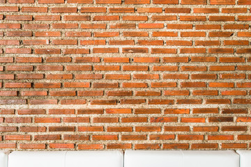 red brick wall texture grunge background with vignetted corners, may use to interior design.