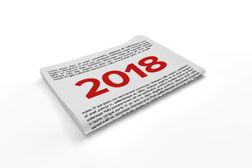 2018 on Newspaper background