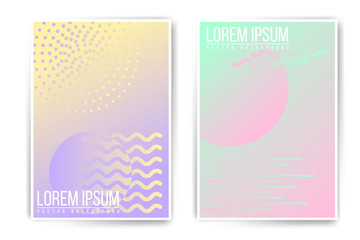 Obraz premium Vector neon fluid abstract poster template. Minimal modern placard, brochure, cover. Trendy colors edition. Easy to modify and add text.