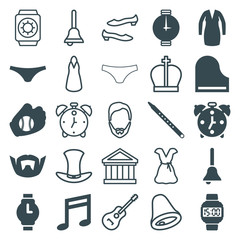 Set of 25 classic filled and outline icons