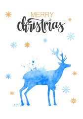 Christmas background with deer