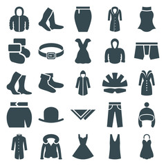 Set of 25 wear filled icons
