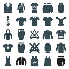 Set of 25 shirt filled icons