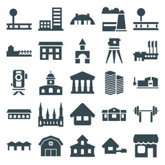 Obraz premium Set of 25 building filled icons