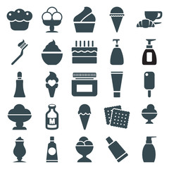 Set of 25 cream filled icons