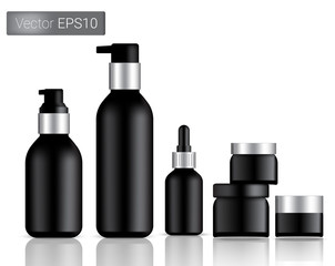 Black Bottles Set Background Illustration