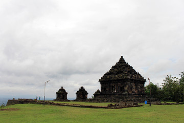 Fototapeta na wymiar Jogjakarta in Indonesia has dozens temples (beside the popular Borobudur and Prambanan). This one is Candi Ijo Temple