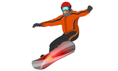 Obraz premium snowboarding male snowboarder isolated on a white background