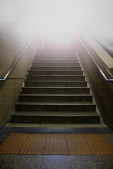 Staircase go to destination at light