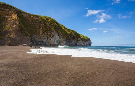 Santa Barbara Surf Beach in Sao Miguel, Azores, Portugal.