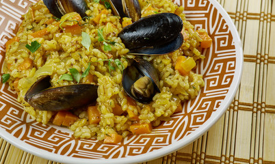 Black Sea pilaf with mussels