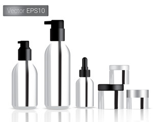 Metal Bottles Set Background Illustration