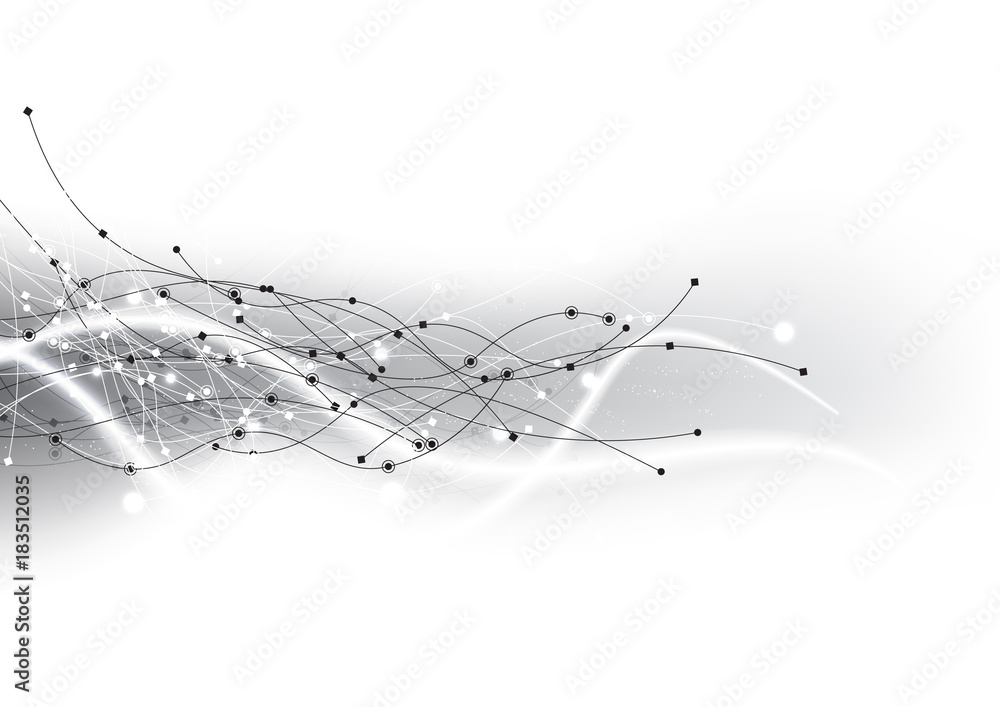 Poster vector white background abstract technology communication data science