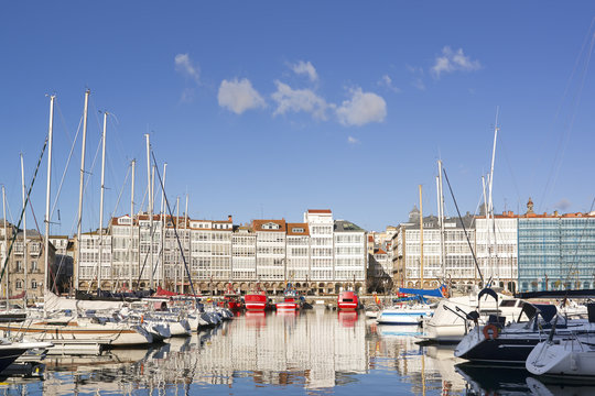 Coru&ntilde;a Coruna Galicia Spain , marina port