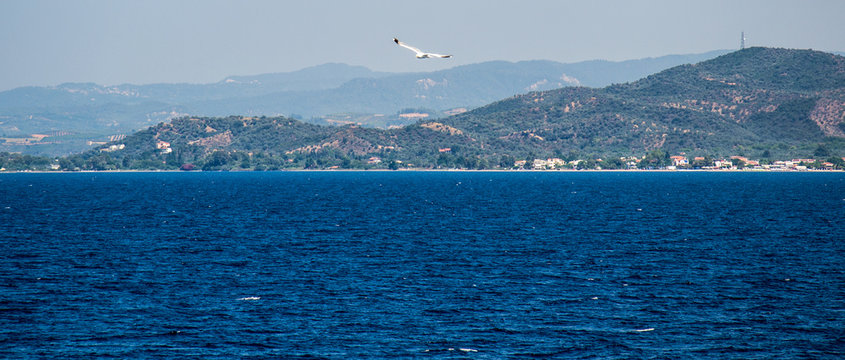 Volos, Greece, July 25, 2014: ferry port