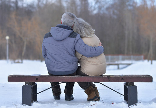 Senior Couple At Winter Outdoors