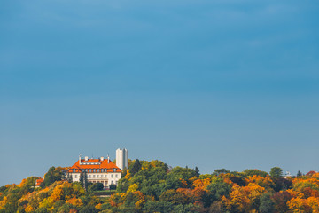 View of Prague from the hill of Vysehrad fort, Czech Republic