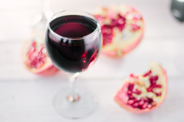 Delicious organic juice made from fresh pomegranate.