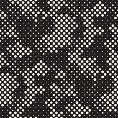 Modern Stylish Halftone Texture. Endless Abstract Background With Random Circles. Vector Seamless Mosaic Pattern.
