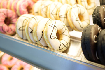 Colorful assorted donuts
