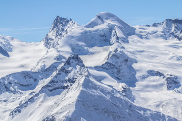 The mountain range in Saas Fee, Switzerland