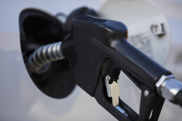 at gas station being filled with fuel