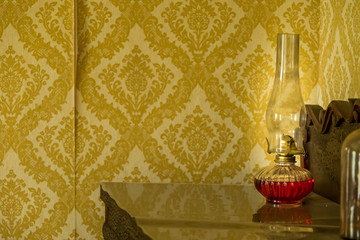 Vintage glass oil lamp