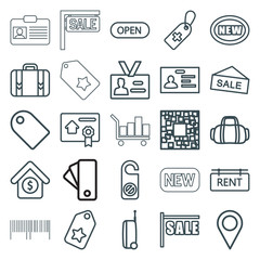Fototapeta premium Set of 25 tag outline icons